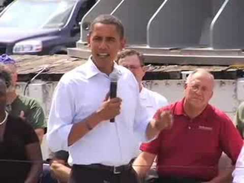 Barack Obama spoke at a town hall at the Siemans Hydro Power Plant in York Pennsylvania