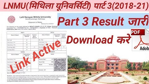 LNMU Part 3 Result जारी |अभी चेक करे Step By Step Download Markseet 🔴 Part 3 Science Result