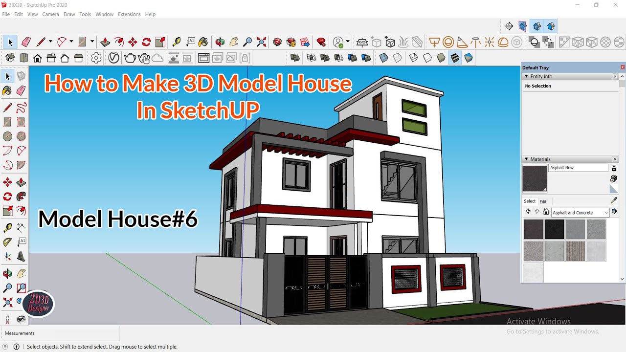 How To Create 3D Model House in SketchUp || Model House#6 - YouTube
