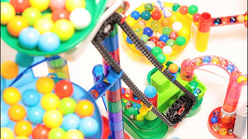 Marble Run Race ASMR Diagonal chain elevator Unusual play Marble genius #marblerun #rollercoaster