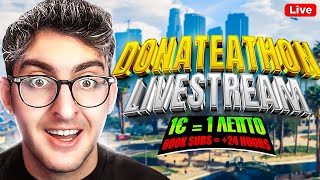 Thumbnail for 🔴1€ = 1 ΛΕΠΤΟ LIVE (DONATE-ATHON) 600k subs 🔴