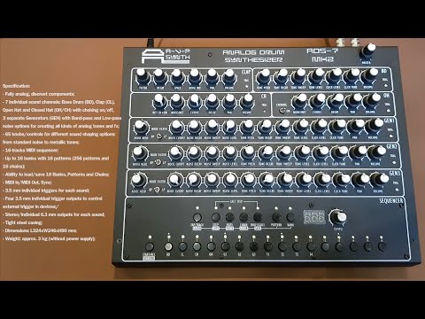 ADS-7 mk2 Analog Drum Synthesizer (Sequencer workflow)