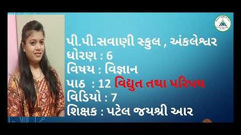 Std -6  || Science  || video -7  || Ch-12 Vidhyut Tatha Paripath