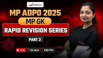 MP ADPO Exam 2025 | MP GK Rapid Revision Series⚡ (Part 2) | MP GK Masterclass 🔥