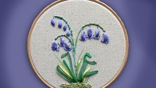 how to embroider a silk ribbon bluebell group