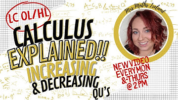 Calculus Explained - Increasing & Decreasing Functions - Leaving Cert HL & OL - Differentiation