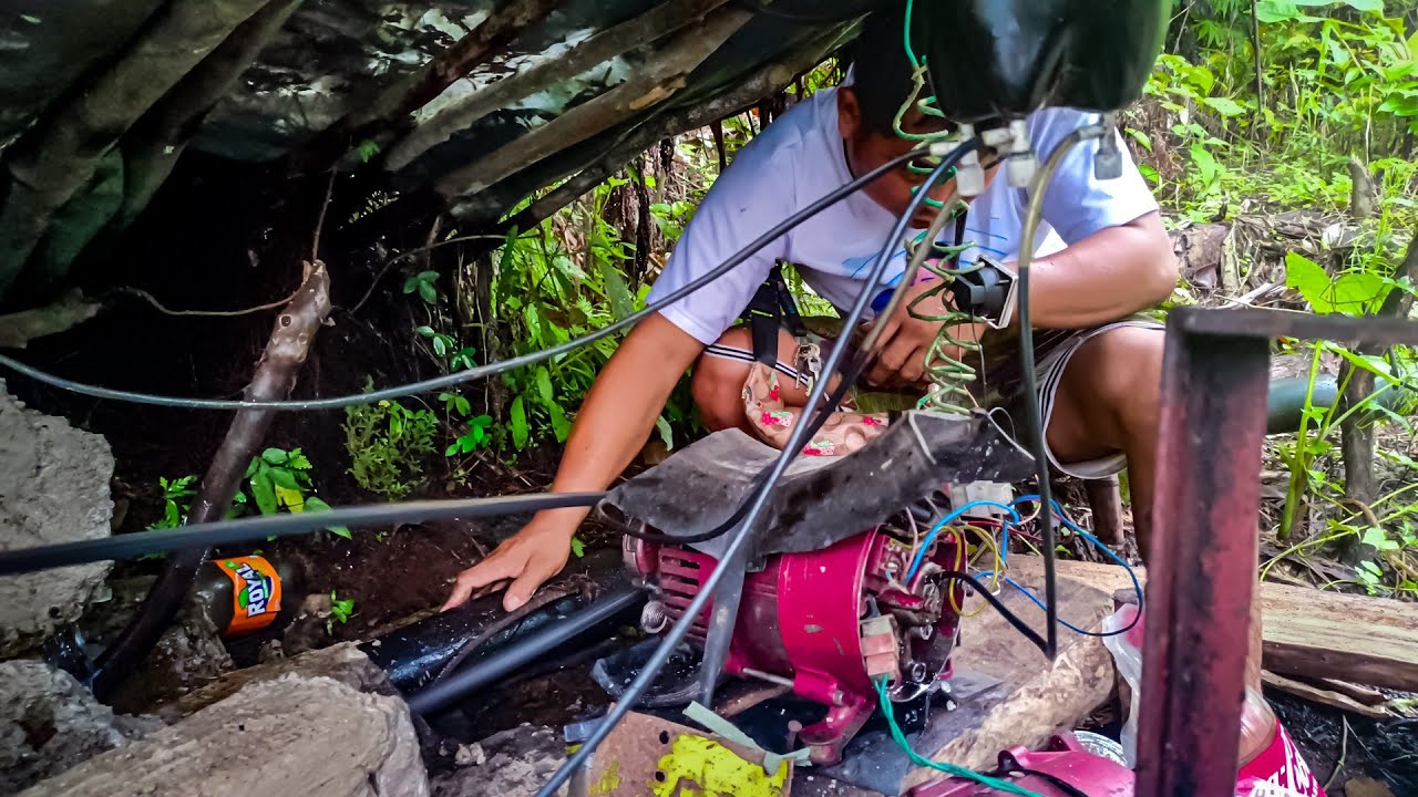 フィリピン自給自足!山奥に住む男の自作水力発電機
