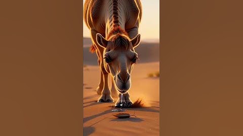 The camel saves the date palm tree from drying up by seeing water 😭 #ai #tree #plants #water