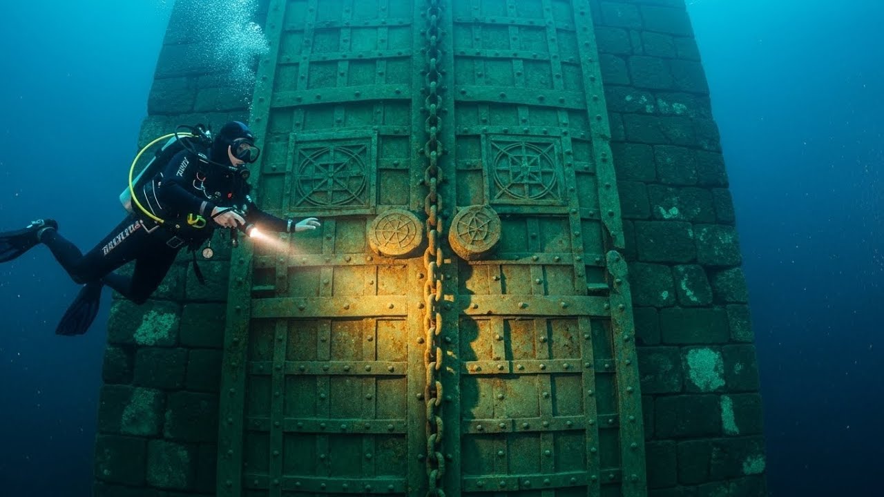 Scafandru găsește o poartă uriașă sub apă — când trage de lanț, toți încremenesc