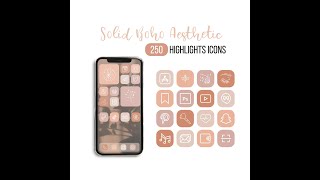 Solid Boho iOS14 icon Aesthetic home screen disaign iphone app icons 250 application icons app pack