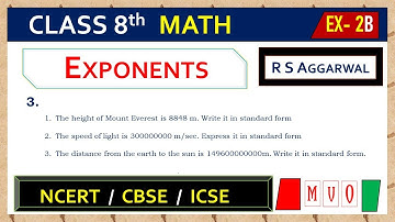 Math Class 8 | Exercise- 2B | Qus. 3 | EXPONENTS | Chapter - 2 | R S AGGARWAL  #mvo #rsaggarwal