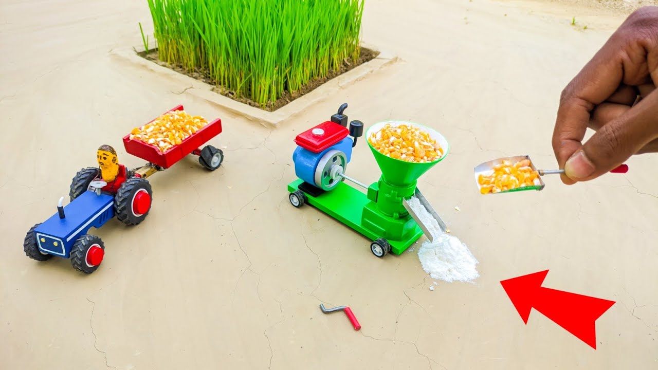 diy tractor mini flour mill machine science project sano creator