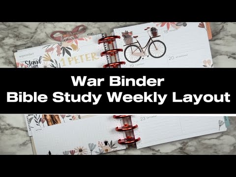 War Binder || Bible Study Weekly Spread || Dashboard Layout - YouTube