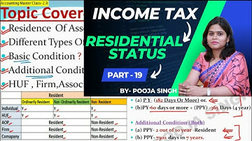 Residential Status | Income Tax | 2022-23 | Accounting Masterclass | Part- 19 | BBA | B.Com