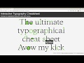 Interactive Typography cheatsheet