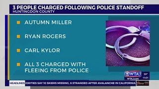 Huntingdon County police standoff ends in arrest, charges for three individuals | WTAJ