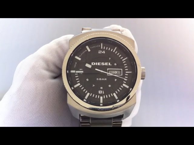 Men's Diesel Steel Black Dial Day Date Watch DZ1473 - YouTube