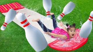 Suri Pretend Play w/ Inflatable Water Slip & Slide Bowling Children Toys Set