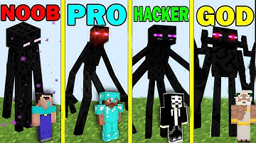 Minecraft Battle: Noob vs. Pro vs. Hacker vs. God enderman battle - funny minecraft trolling maps!