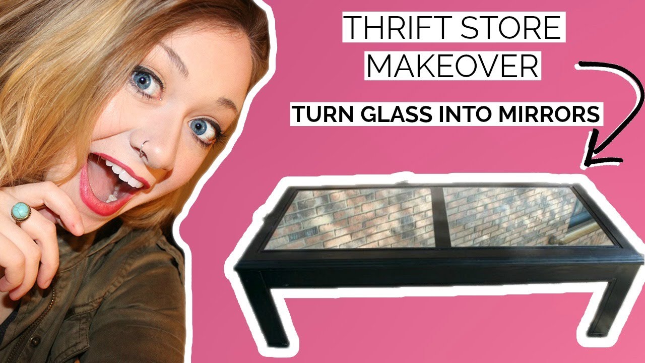DIY MIRRORED COFFEE TABLE | THRIFT STORE MAKEOVER | Turn Glass into Mirrors | Laci Jane