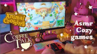 animal crossing and coffee talk asmr gameplay - cozy rainy ambience 35 min ⛈️