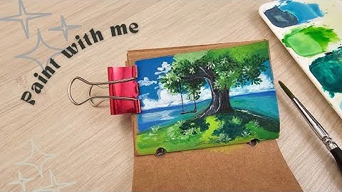 How to Paint Studio Ghibili Style Tree 🌳 / Easy beginner gouache tutorial