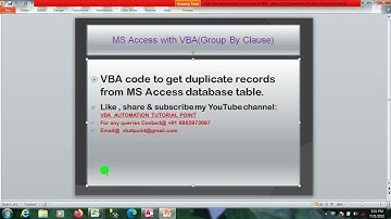 VBA code to get the duplicate records from Ms access table to Excel