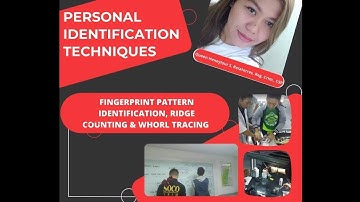 FINGERPRINT PATTERN IDENTIFICATION. RIDGE COUNTING & WHORL TRACING | CRIMINOLOGY
