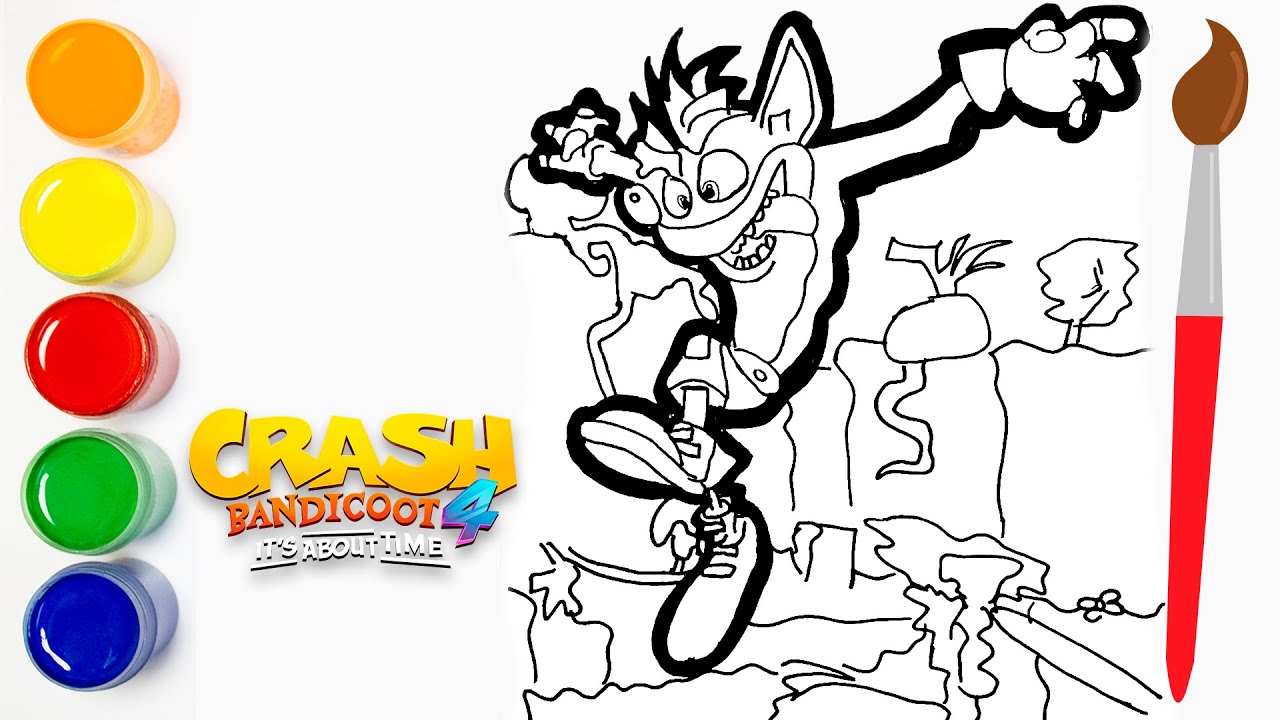 Drawing To Paint Crash Badicoot 20 It's About Time   How To Draw   Cat Color  ????