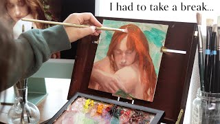 Social media HURT my art progress📱 oil paint with me