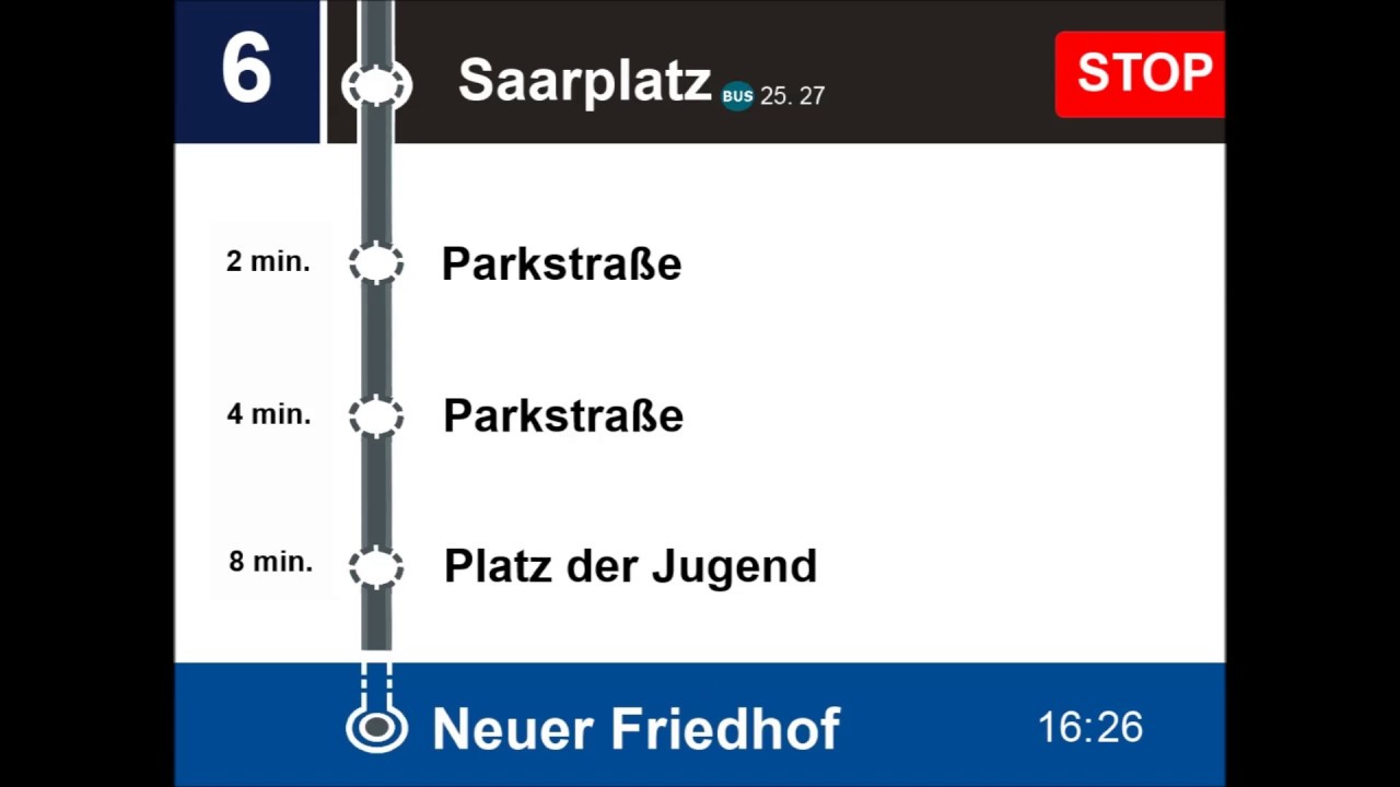 Ansagen Straßenbahn Rostock [Linie 6 | RSAG] [mit Haltestellenanzeige 6N2]