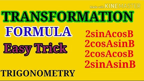 Transformation formulas | Trigonometric Function | Learning Tricks