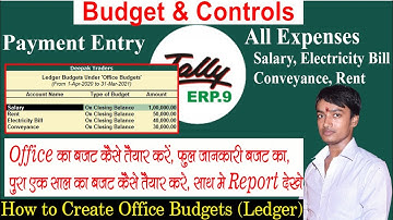 Budget and Control in tally erp 9 release 6.5 | Budgets and Controls in Tally ERP9 in Hindi Tutorial