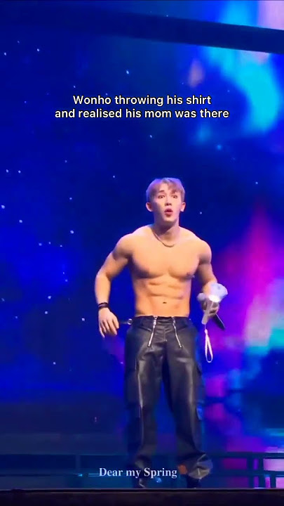 Shirtless Wonho realizing that his MOM is in audience 😂 #kpop #monstax#wonho #kpopedit #idol #korea