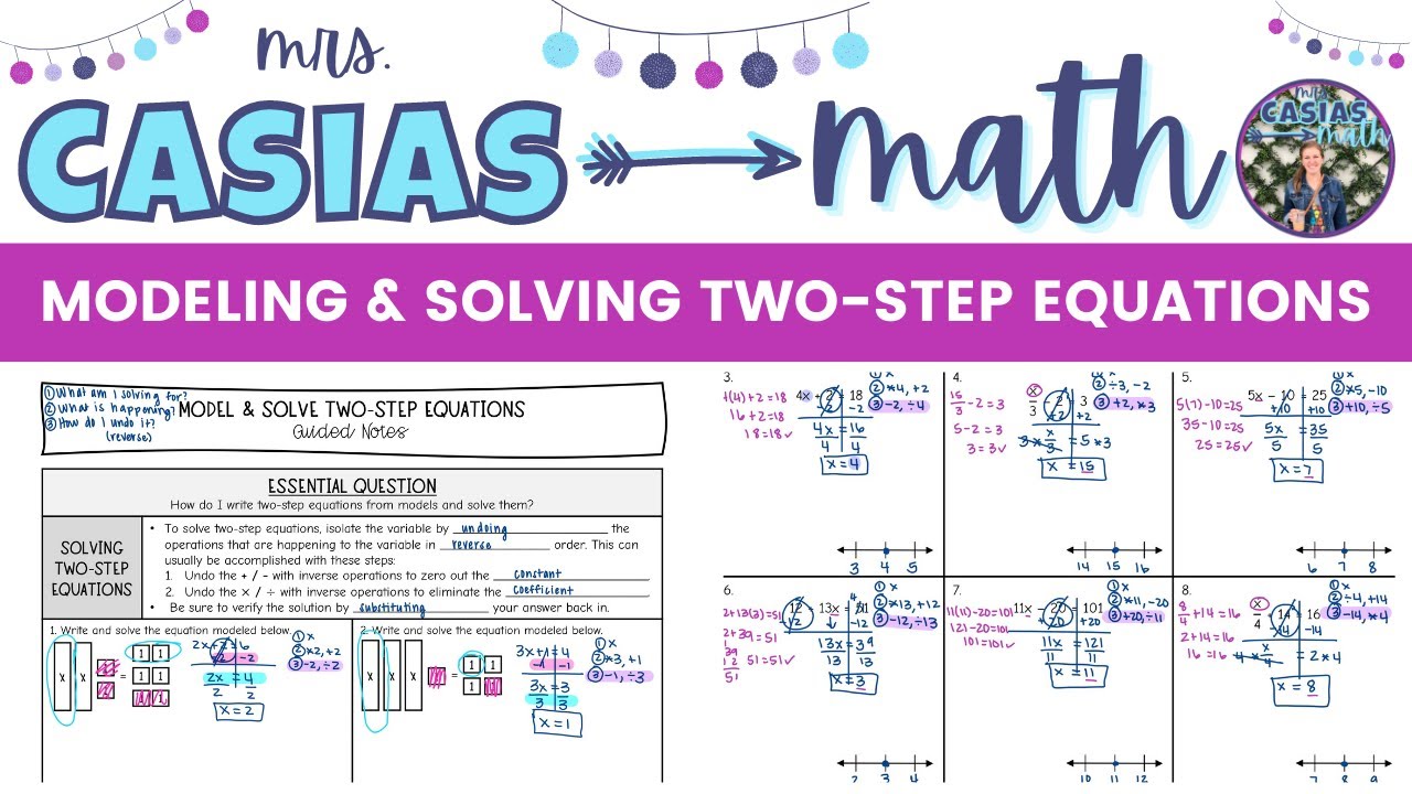 Modeling and Solving Two-Step Equations | 7th Grade Math Lesson - YouTube