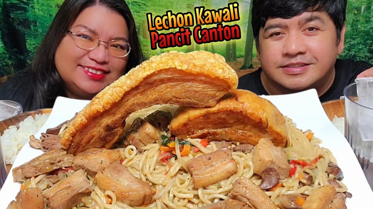 LECHON KAWALI | PANCIT CANTON | MUKBANG ASMR