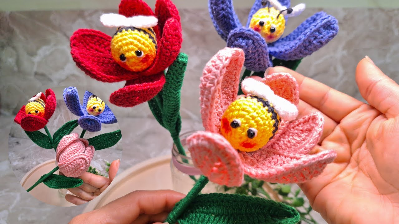 🫨Tienes que Tejerlo🫢😍👌🌷🐝UN TULIPAN SORPRESA DIFERNTE🫢🌷🐝