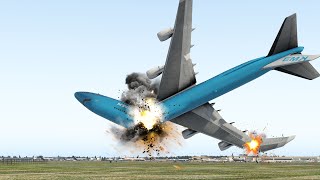 Boeing 747 Crash Landings After Bird Strike | X-Plane 11