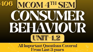 CONSUMER BEHAVIOUR ALL IMPORTANT QUESTIONS #consumerbehaviour #mcom #exam #hindi