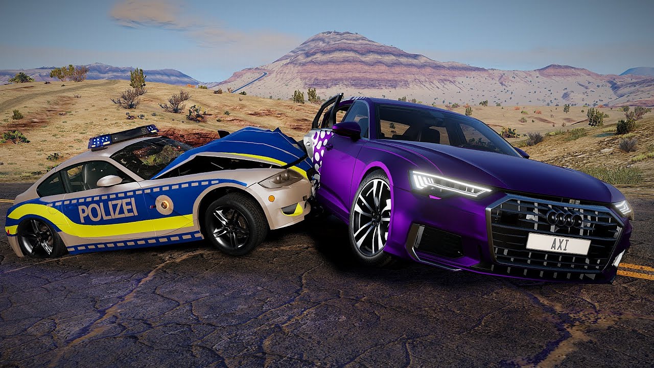 High Speed Police Chase Crashes #2 - BeamNG Drive - YouTube
