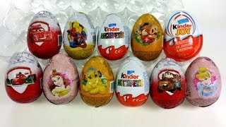 11 Surprise Chocholate Eggs Unboxing, Zaini Eggs, Kinder Surprise, Cars 2, Kinder Joy...