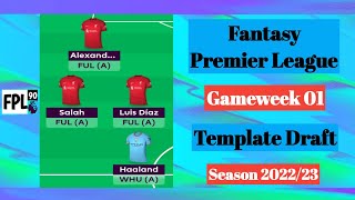 FPL GW1 | Template Draft | Fantasy Premier League 2022/23