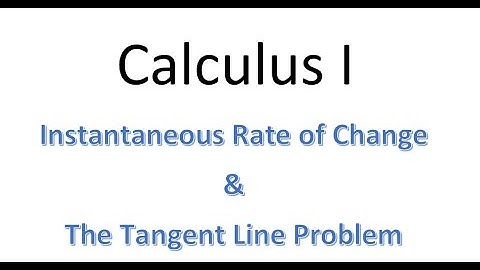 MAT220 Tangent Line Problem, Average Rate of Change, and Instantaneous Rate of Change
