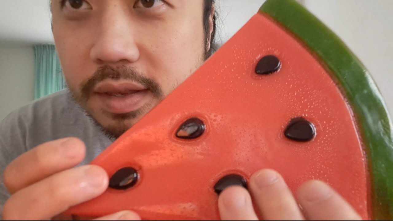 ASMR Giant Watermelon Gummy 🍉 (Licking, Chewing, Eating & Mouth Sounds) NO TALKING