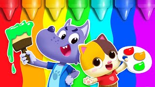 Big Bad Wolf And Colorful Balloons Learn Colors For Kids Nursery Rhymes Kids Songs Babybus
