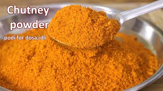 Chutney Powder Recipe | Dry Chutney Pudi Recipe | Side Dish For Dosa and idli | Idli Podi Recipe