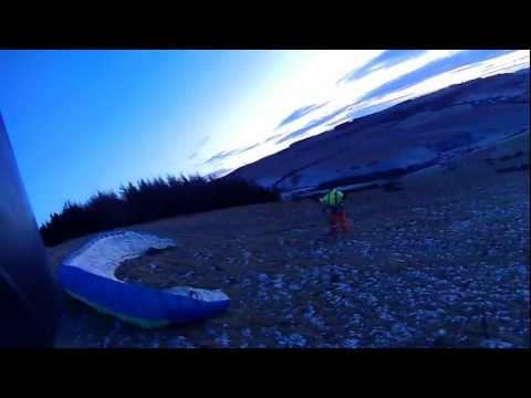 Paragiding on the slopes near Cupar Angus, Fife