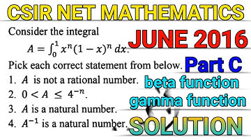 CSIR NET MATHEMATICS || JUNE 2016 || PART C || SOLUTION