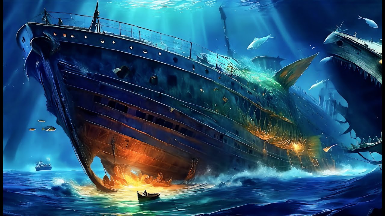 The sinking of the Titanic to the bottom of the ocean. - YouTube