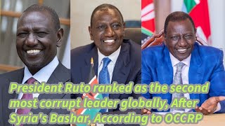 PRESIDENT RUTO RANKED AS THE SECOND MOST CORRUPT LEADER GLOBALLY, ACCORDING TO OCCRP.